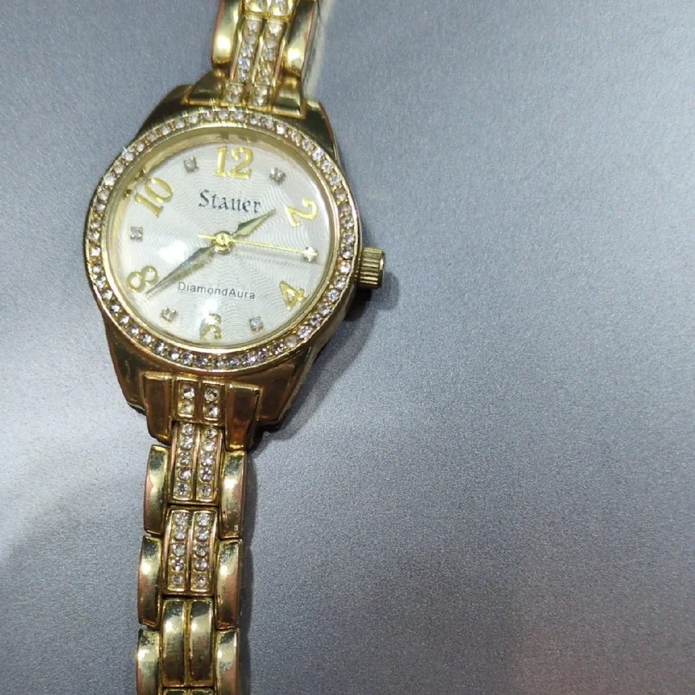 Stauer Gold Women's Watch with DiamondAura Accents